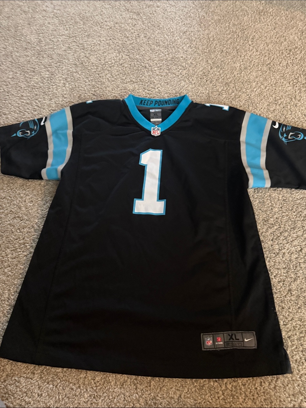Carolina panthers NFL Nike Team Jersey in Black with White Accents